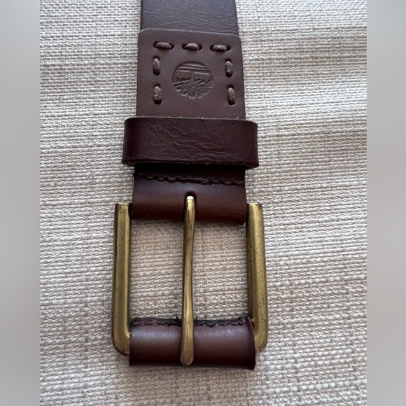 Timberland Mens Leather Belt Casual Dress Durable Strap Metal Buckle Size 32 - Picture 2 of 6
